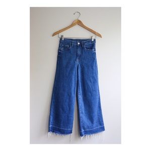 & Denim Wide Leg Crop
